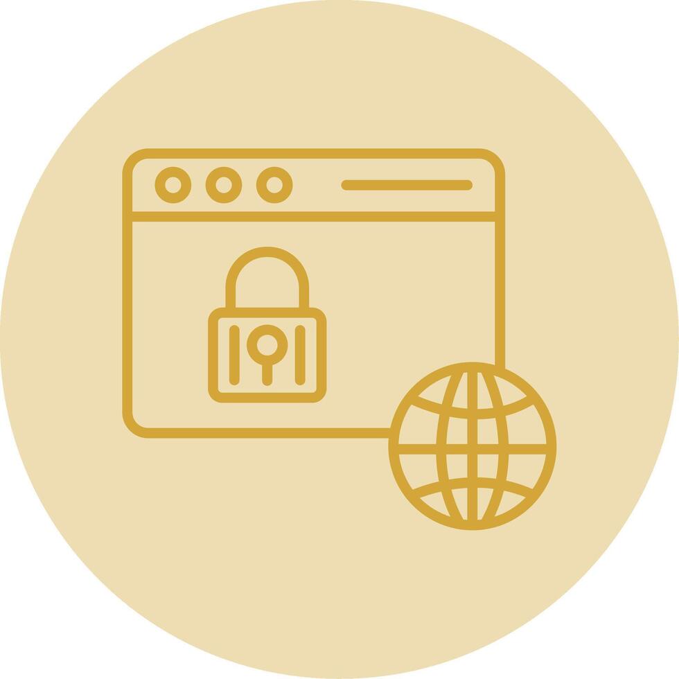 Web Security Line Yellow Circle Icon vector