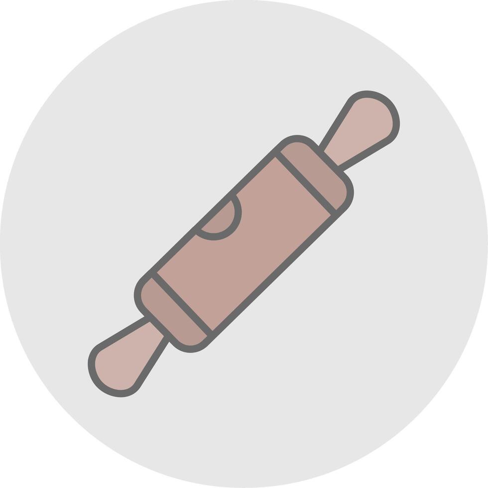 Rolling Pin Line Filled Light Icon vector