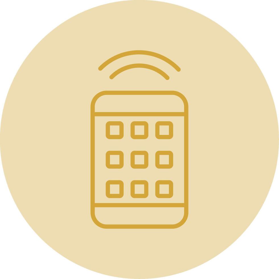 Remote Control Line Yellow Circle Icon vector