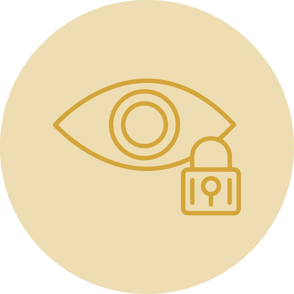 Retinal Scan Line Yellow Circle Icon vector