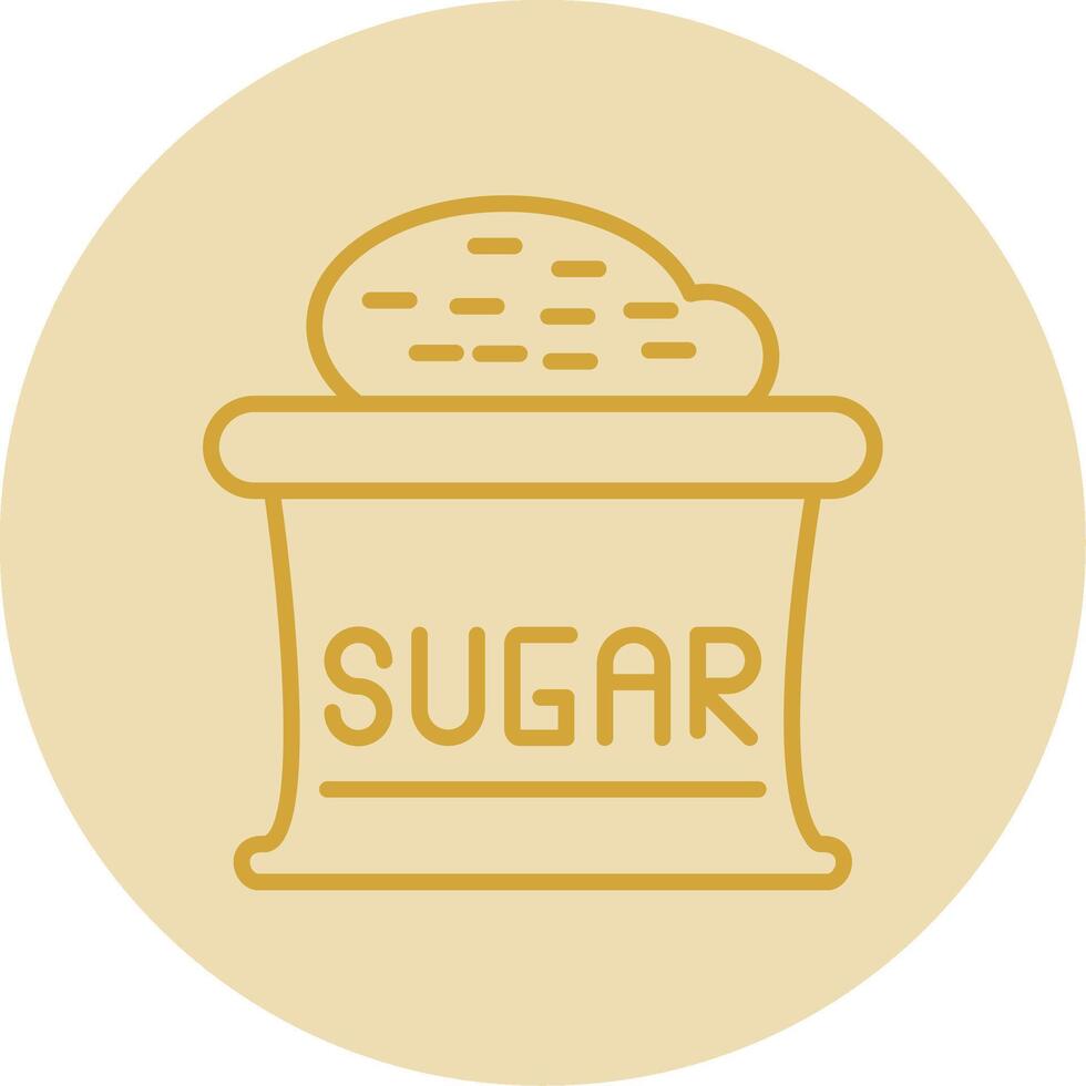 Sugar Line Yellow Circle Icon vector