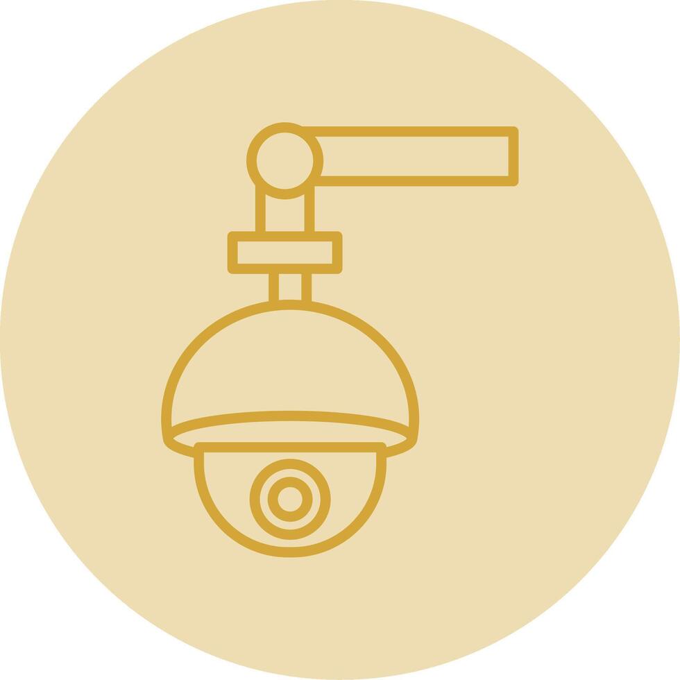 seguridad cámara línea amarillo circulo icono vector