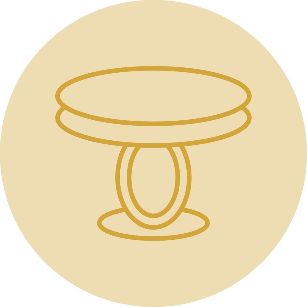 Dining Table Line Yellow Circle Icon vector