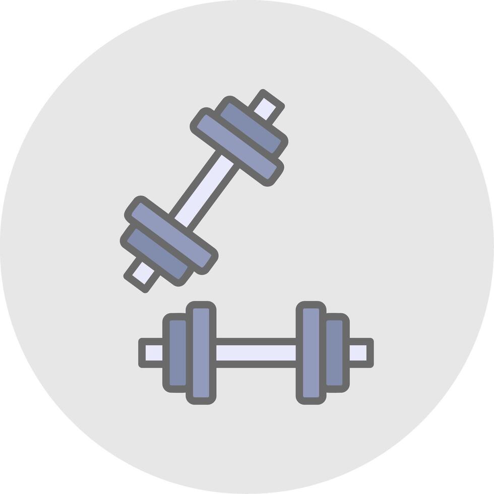Dumbell Line Filled Light Icon vector