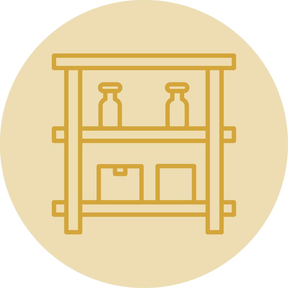 Shelves Line Yellow Circle Icon vector