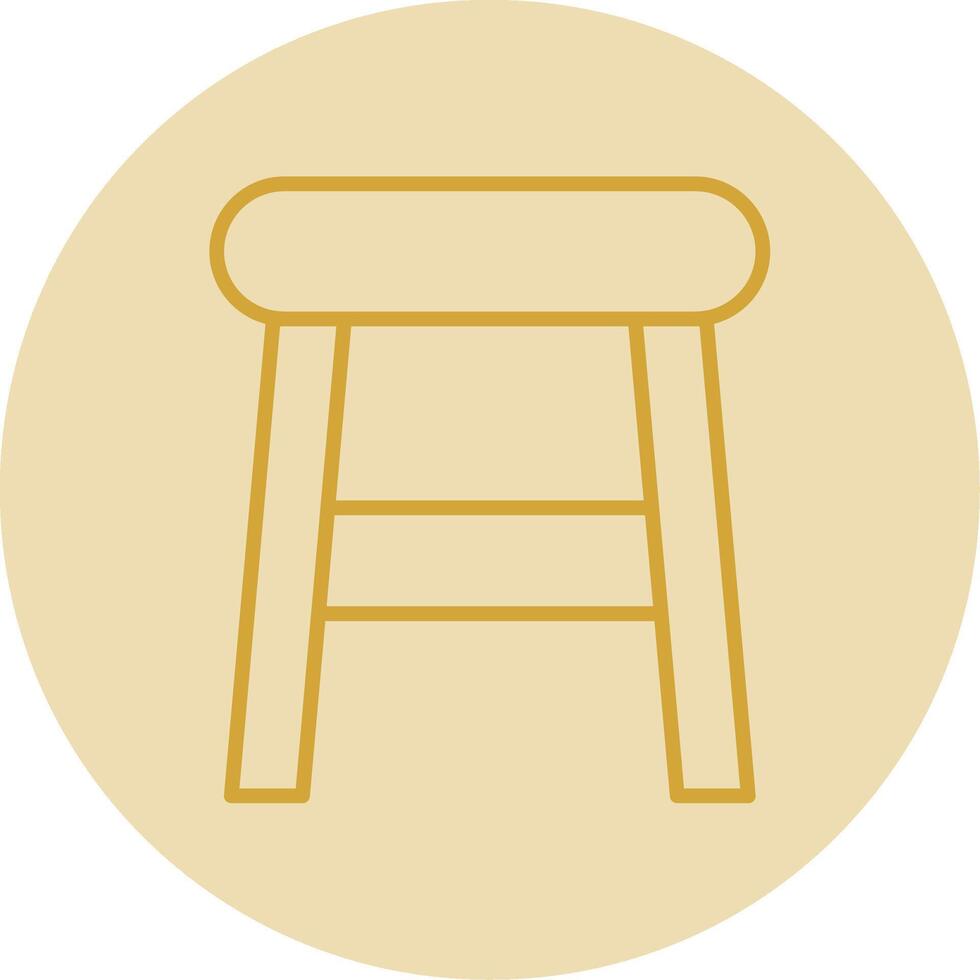 Stool Line Yellow Circle Icon vector