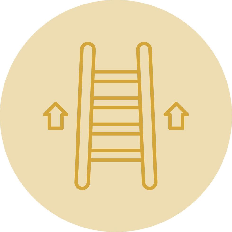 Ladder Line Yellow Circle Icon vector