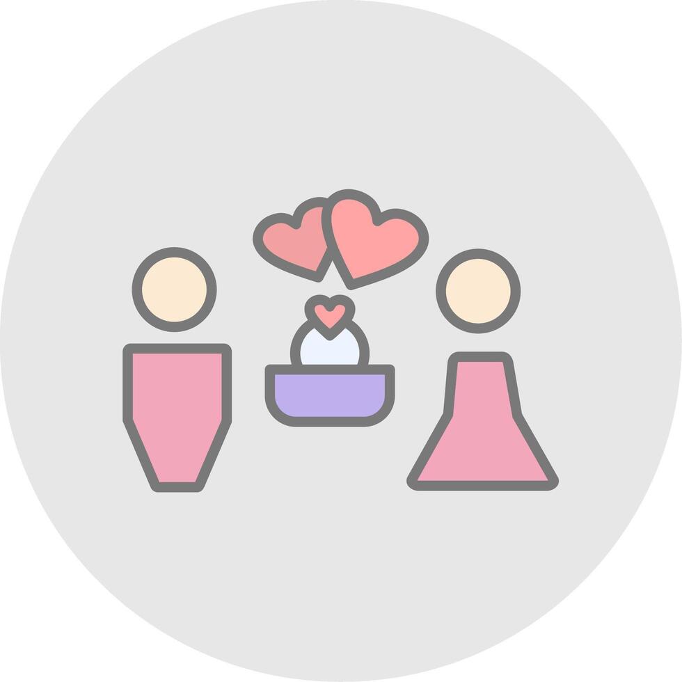 Love Line Filled Light Icon vector