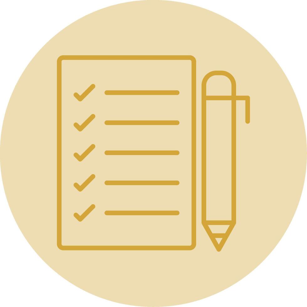 Task List Line Yellow Circle Icon vector
