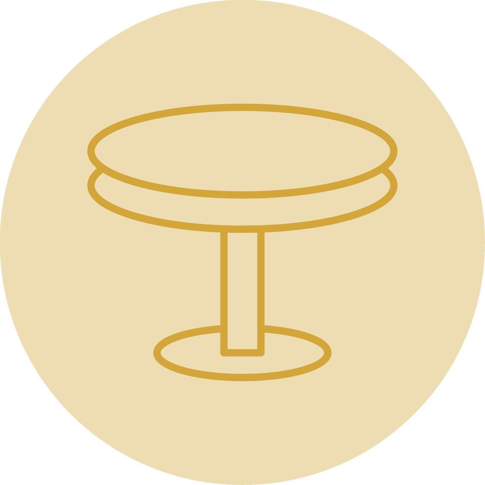 Round Table Line Yellow Circle Icon vector