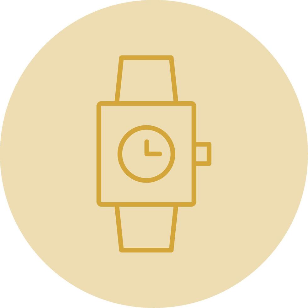 Watch Line Yellow Circle Icon vector