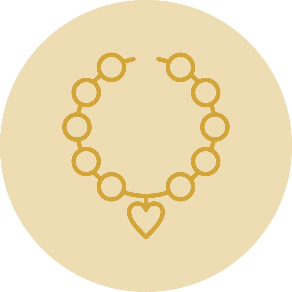 perla collar línea amarillo circulo icono vector