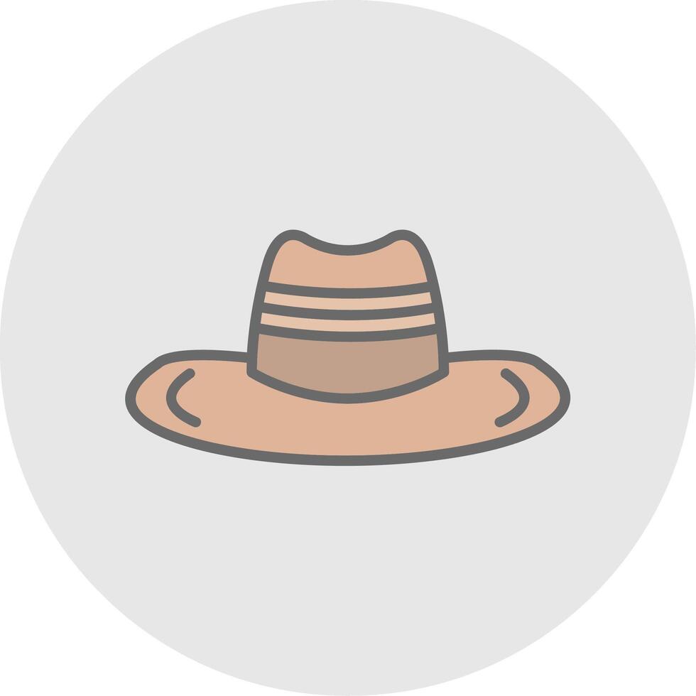 vaquero sombrero línea lleno ligero icono vector