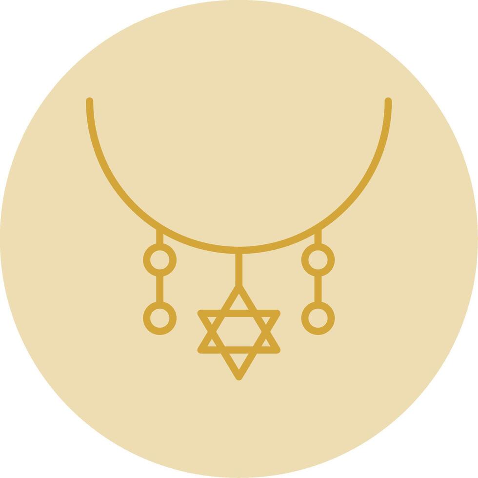 Necklace Line Yellow Circle Icon vector