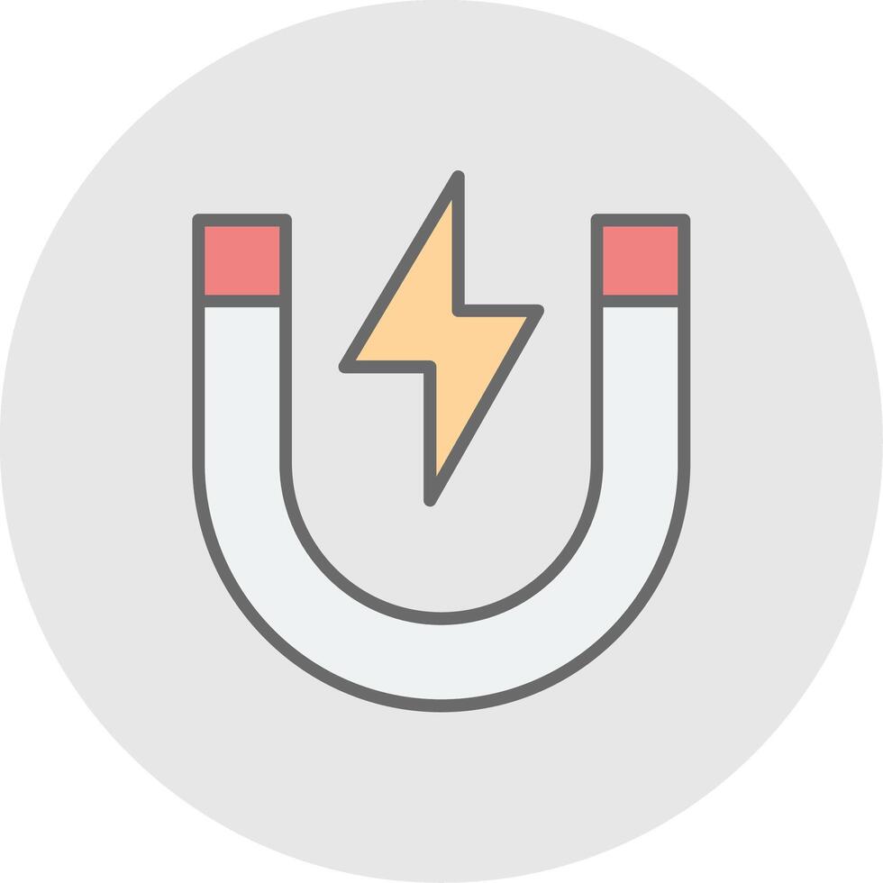 Magnet Line Filled Light Icon vector