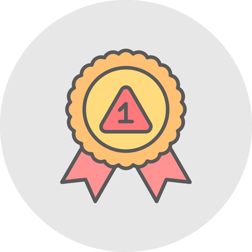 Award Line Filled Light Icon vector