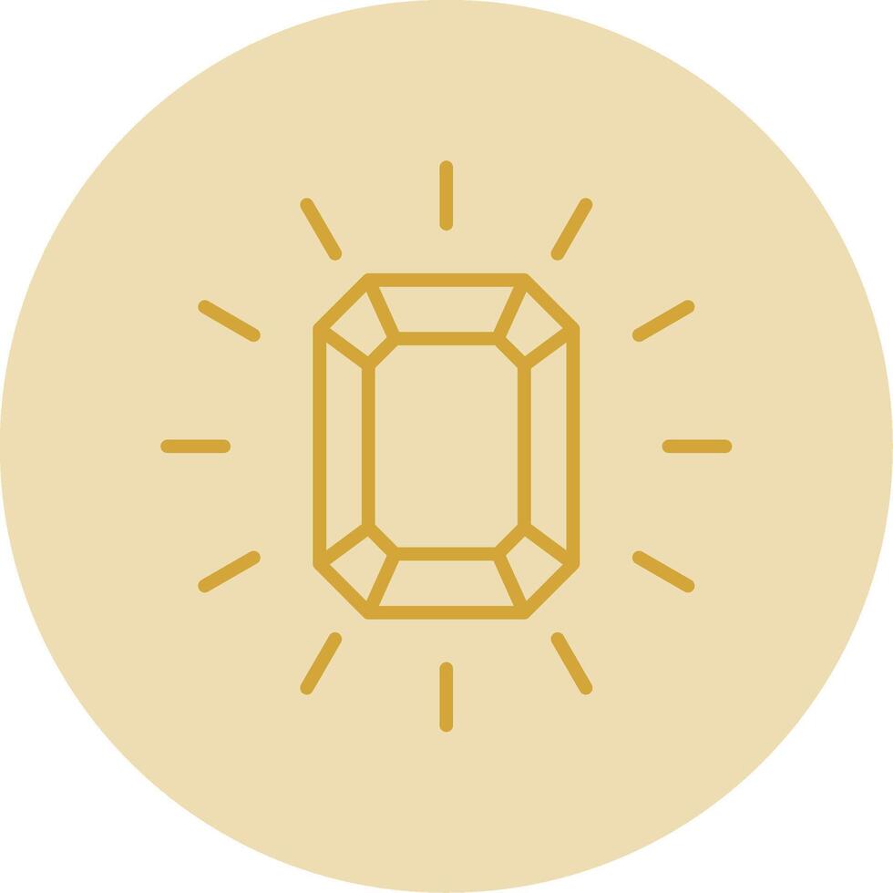 Gem Line Yellow Circle Icon vector