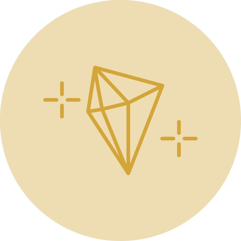 Gemstone Line Yellow Circle Icon vector