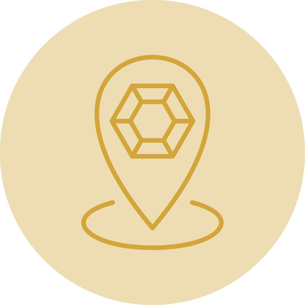 Location Line Yellow Circle Icon vector