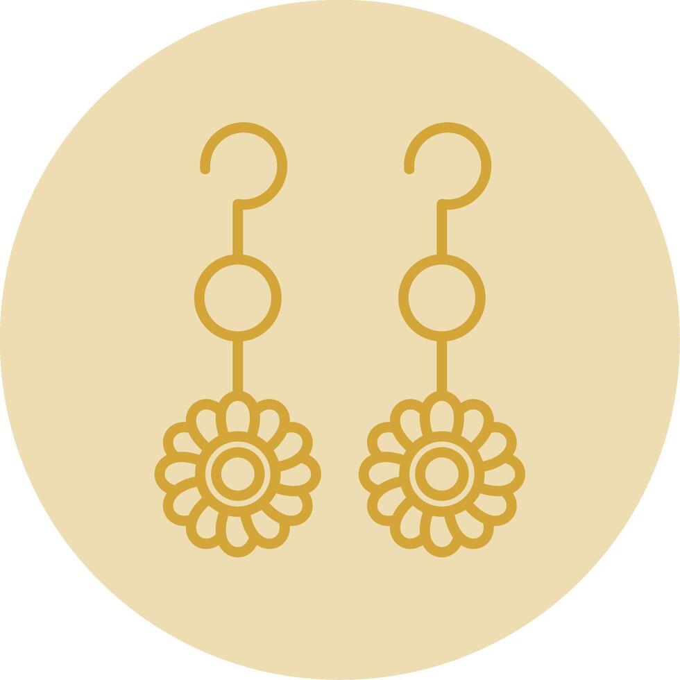 Earrings Line Yellow Circle Icon vector