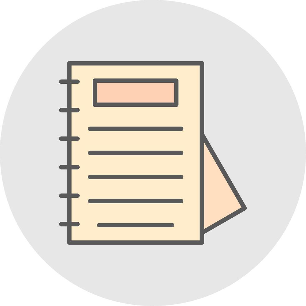 Notepad Line Filled Light Icon vector