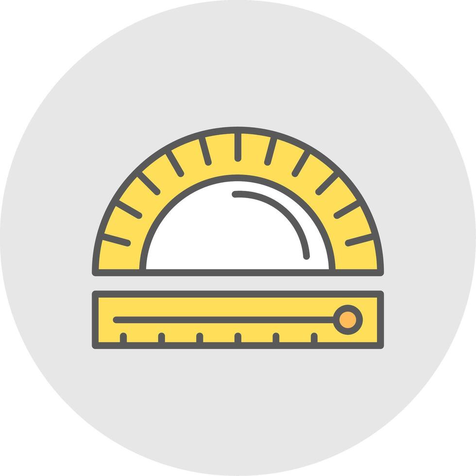 Protractor Line Filled Light Icon vector