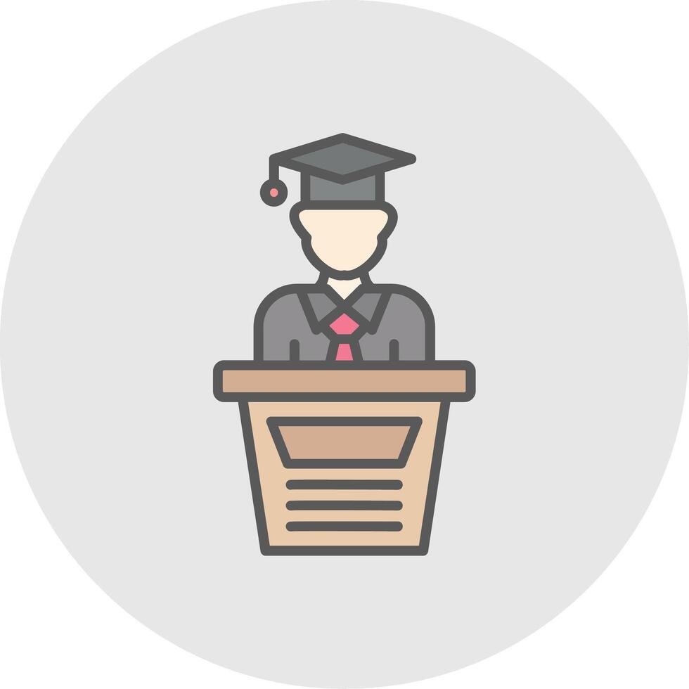 Graduation Line Filled Light Icon vector