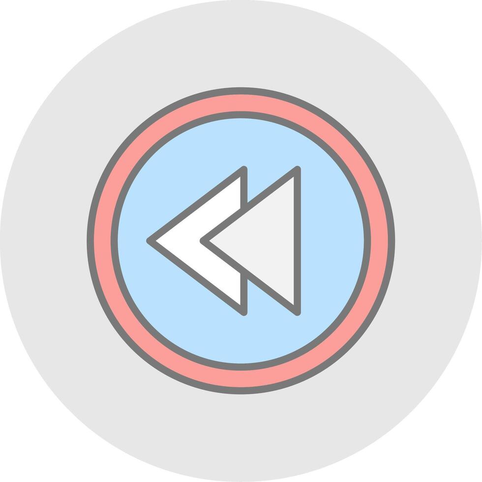 Backward Line Filled Light Icon vector