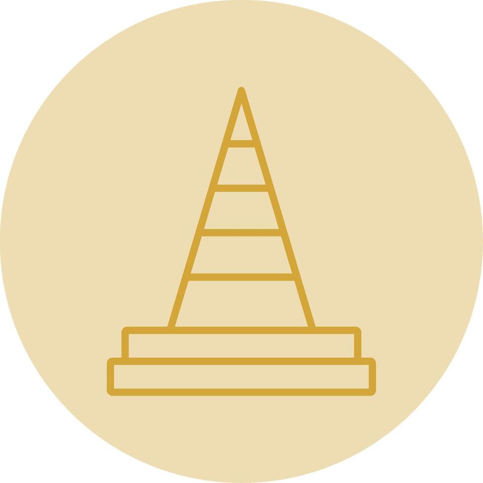 Traffic Cone Line Yellow Circle Icon vector