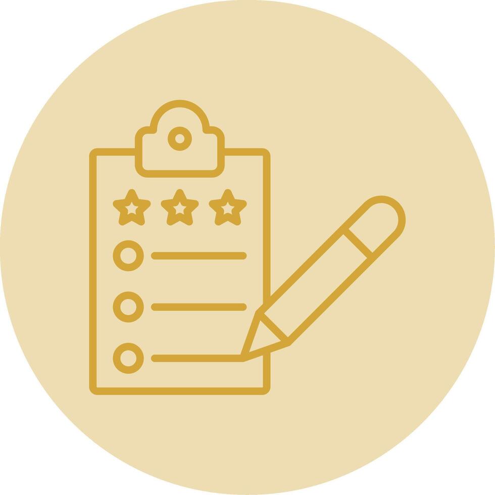 Quality Control Line Yellow Circle Icon vector