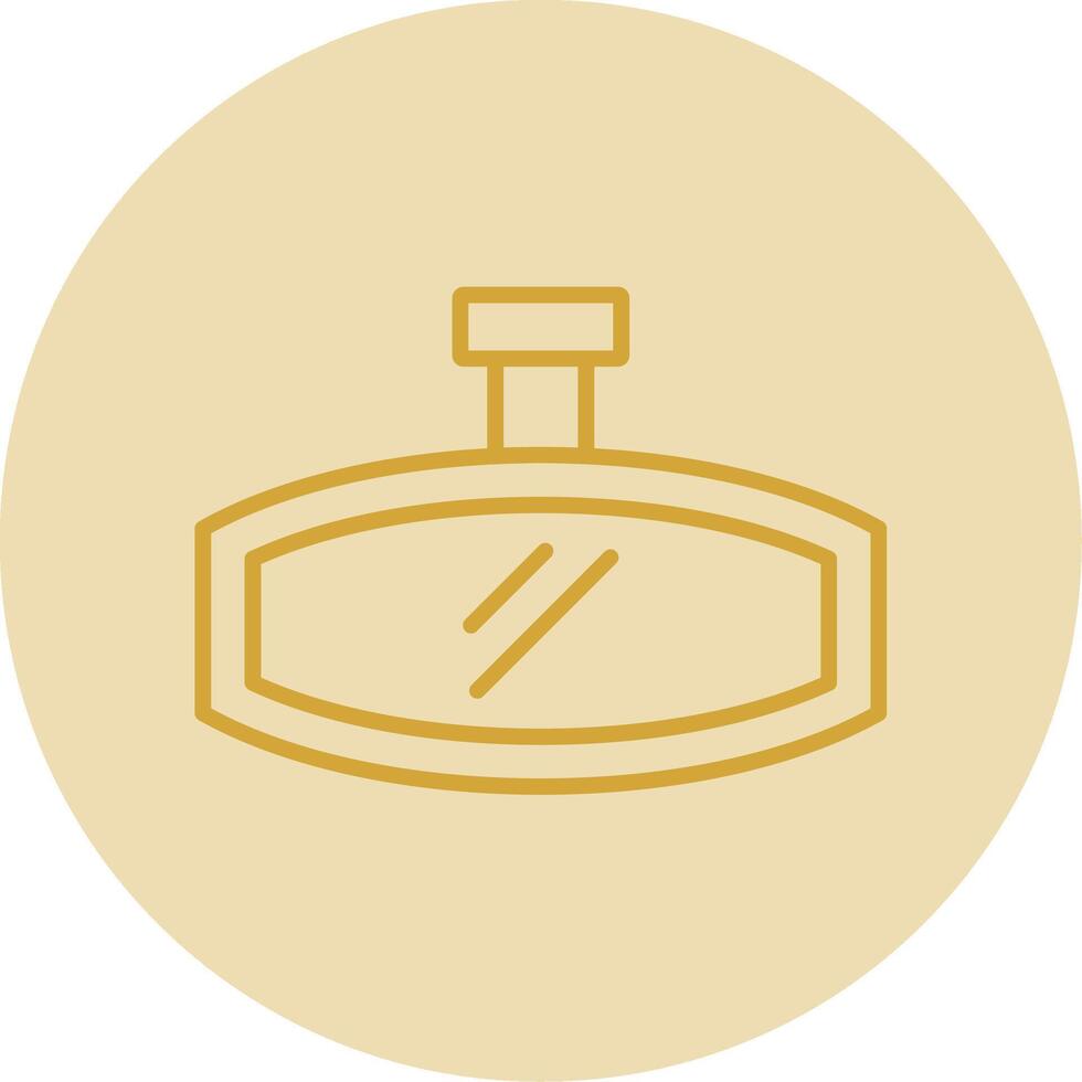 Rearview Mirror Line Yellow Circle Icon vector