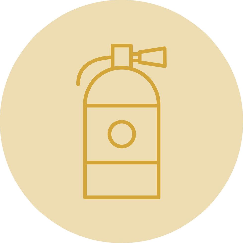 Fire Extinguisher Line Yellow Circle Icon vector