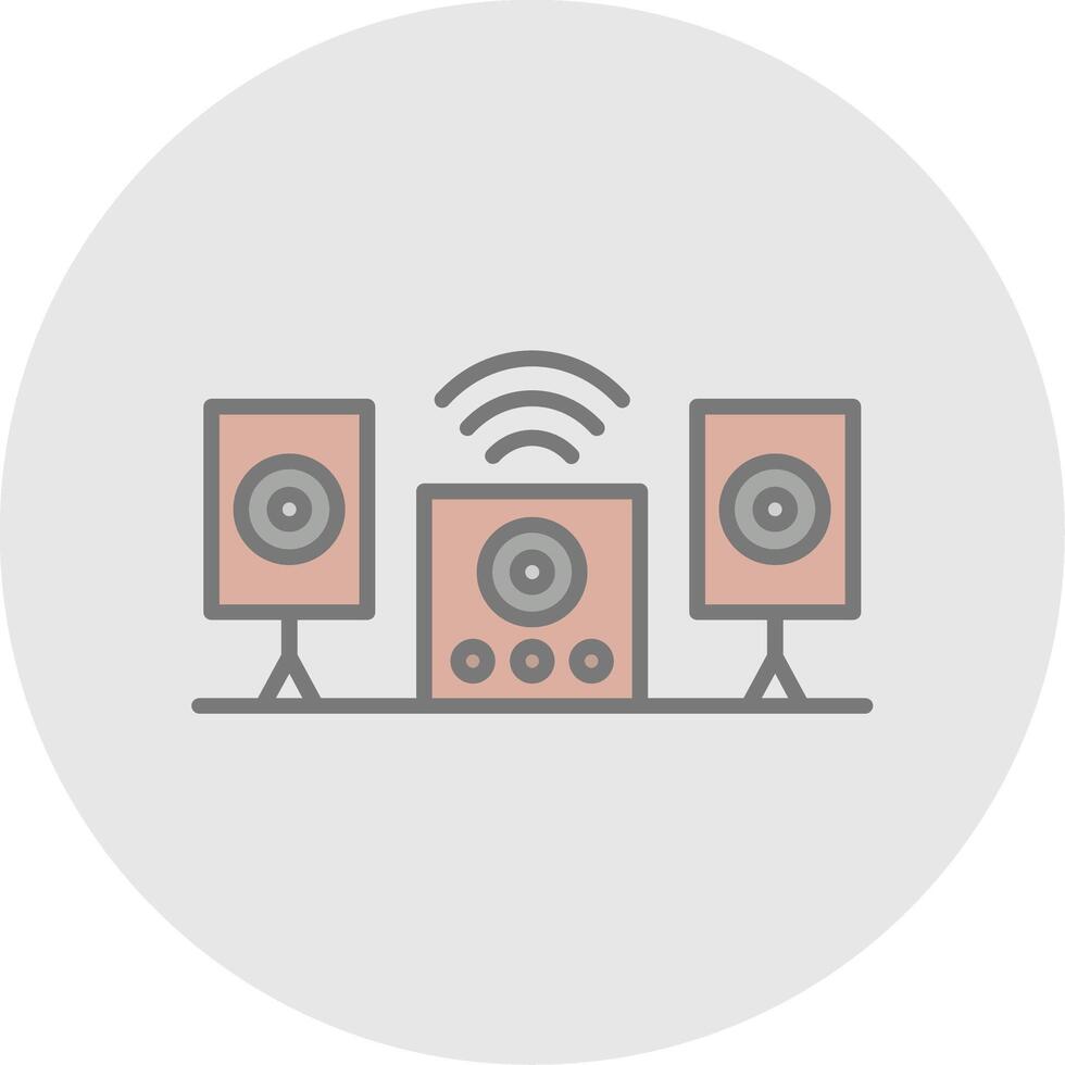 Audio System Line Filled Light Icon vector