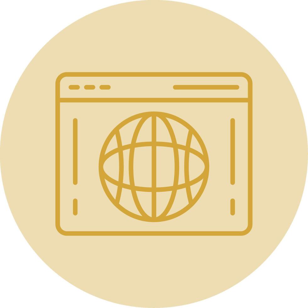 Web Portal Line Yellow Circle Icon vector
