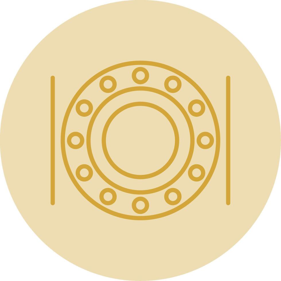 Ball Bearing Line Yellow Circle Icon vector