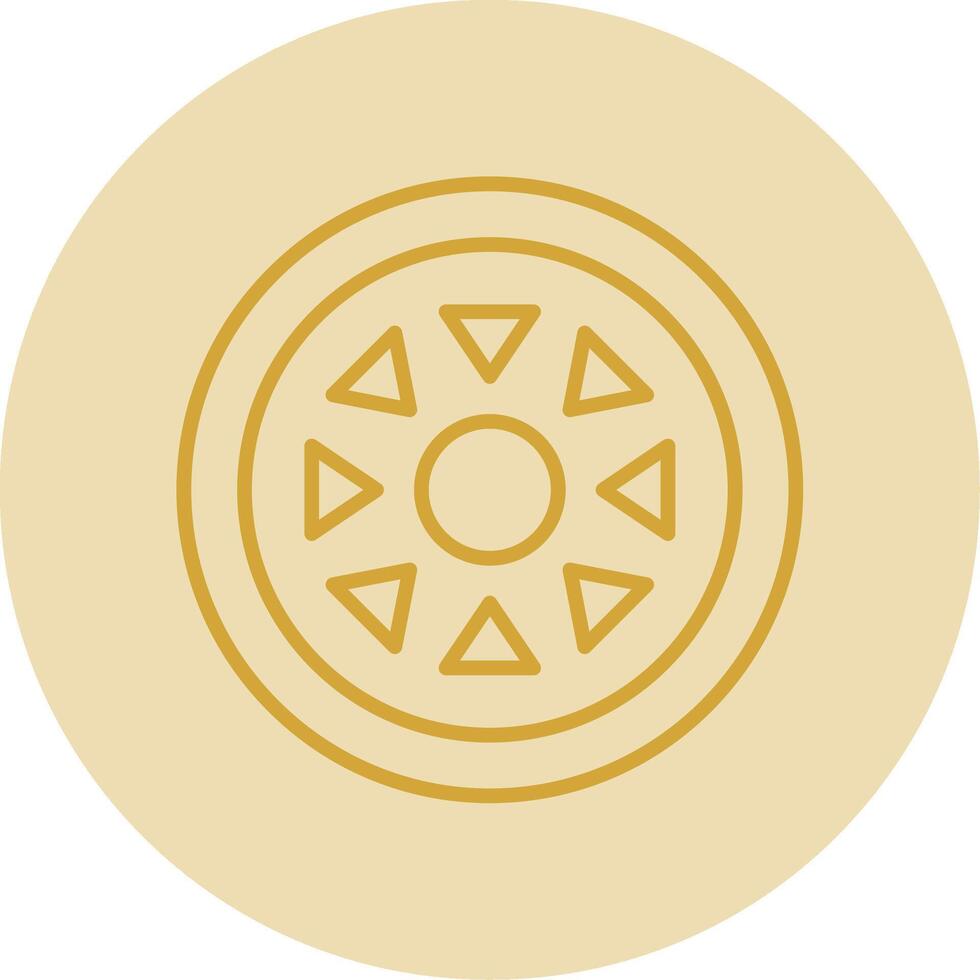 Rim Line Yellow Circle Icon vector