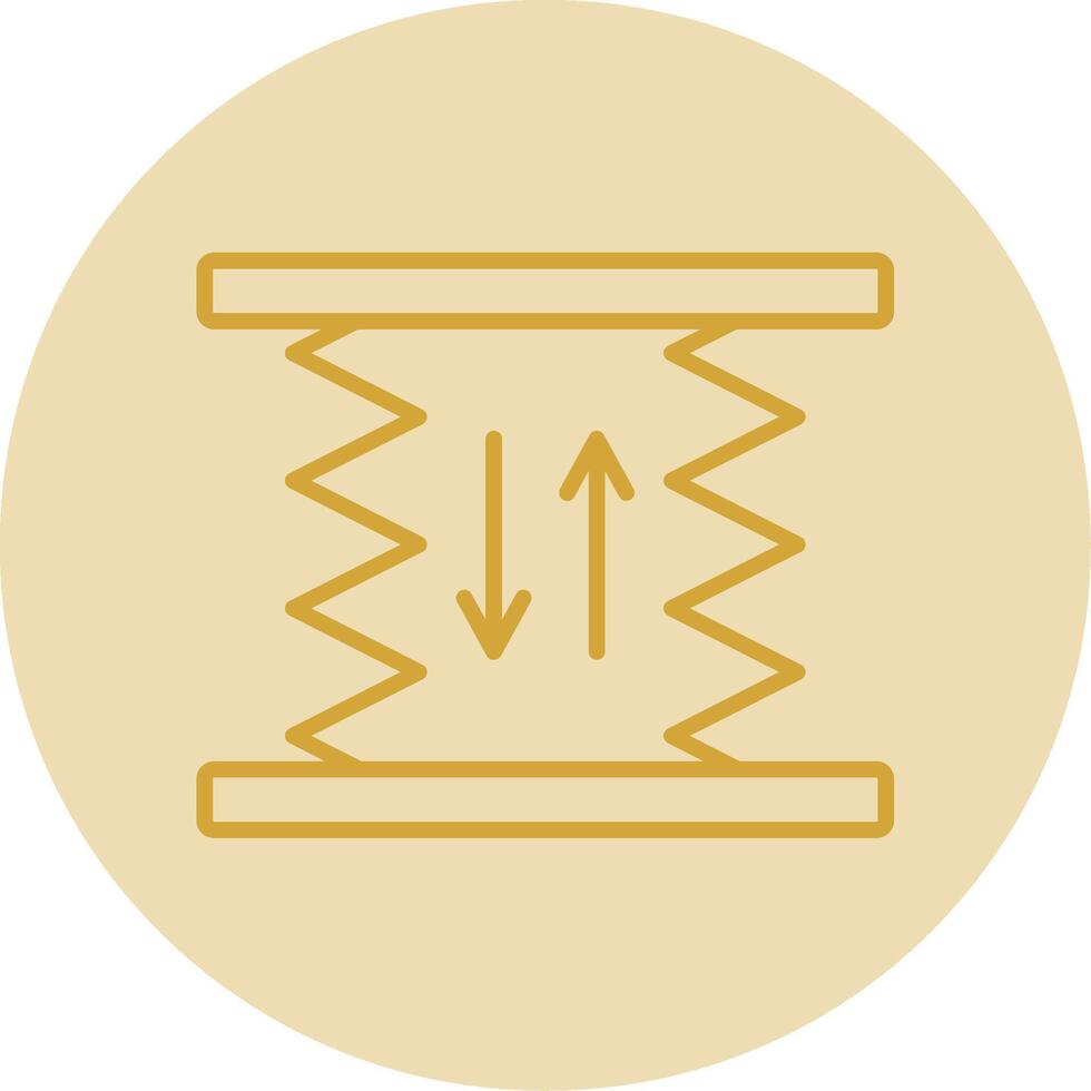 Car Lift Line Yellow Circle Icon vector