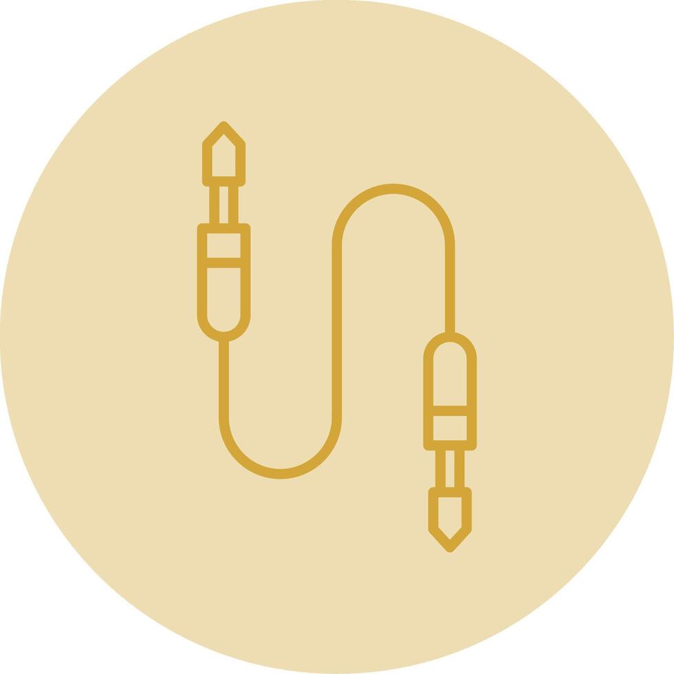 auxiliar cable línea amarillo circulo icono vector