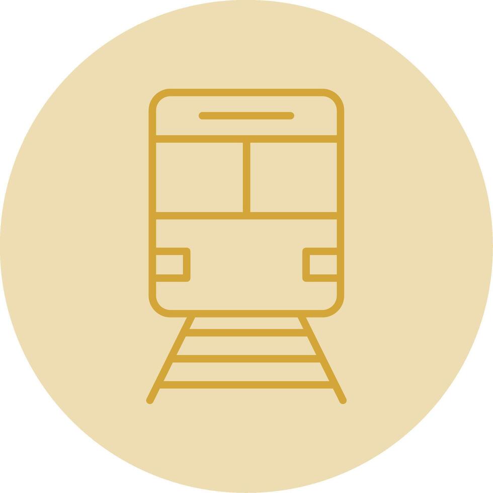 Train Line Yellow Circle Icon vector