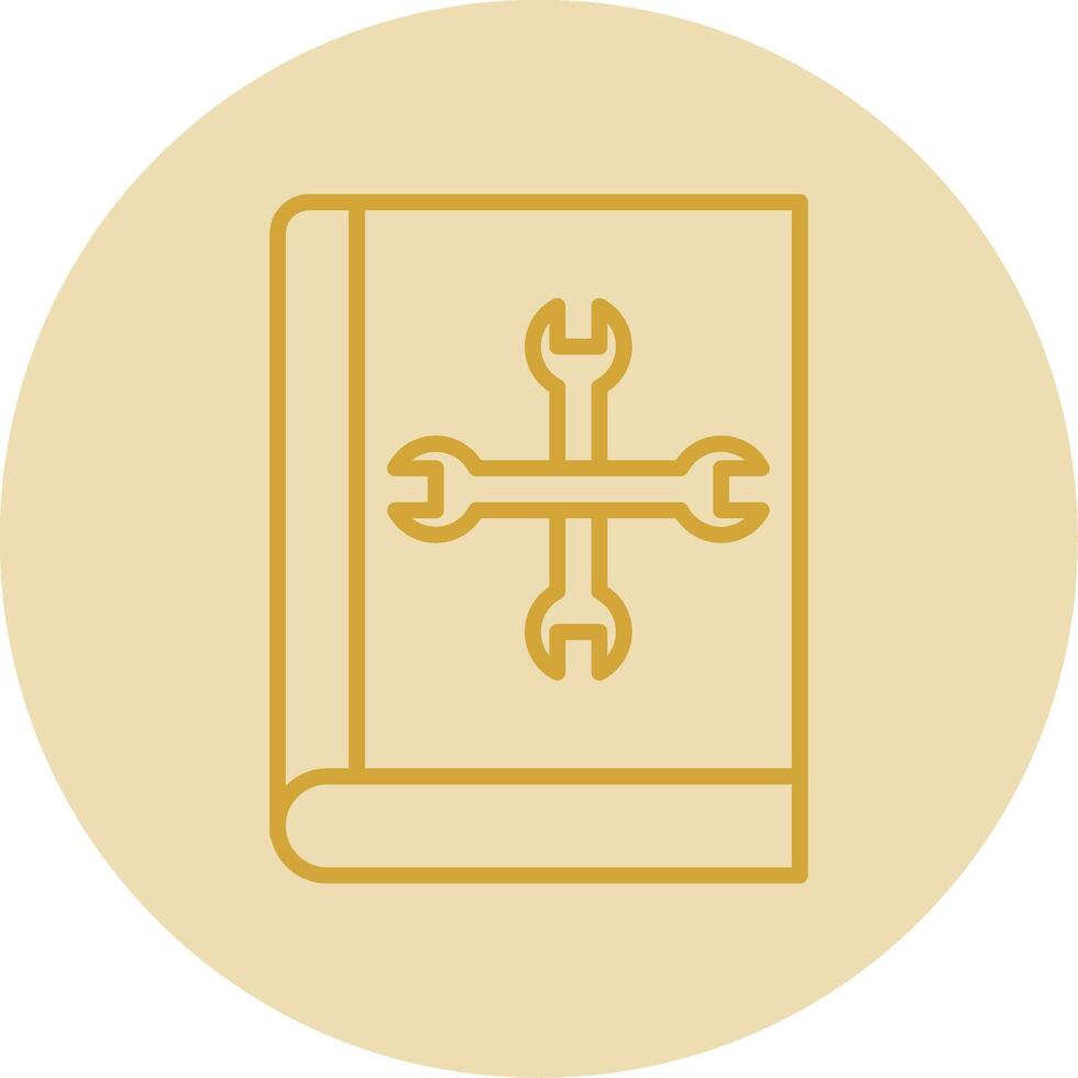 User Manual Line Yellow Circle Icon vector