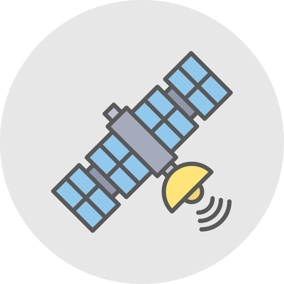 Satellite Line Filled Light Icon vector