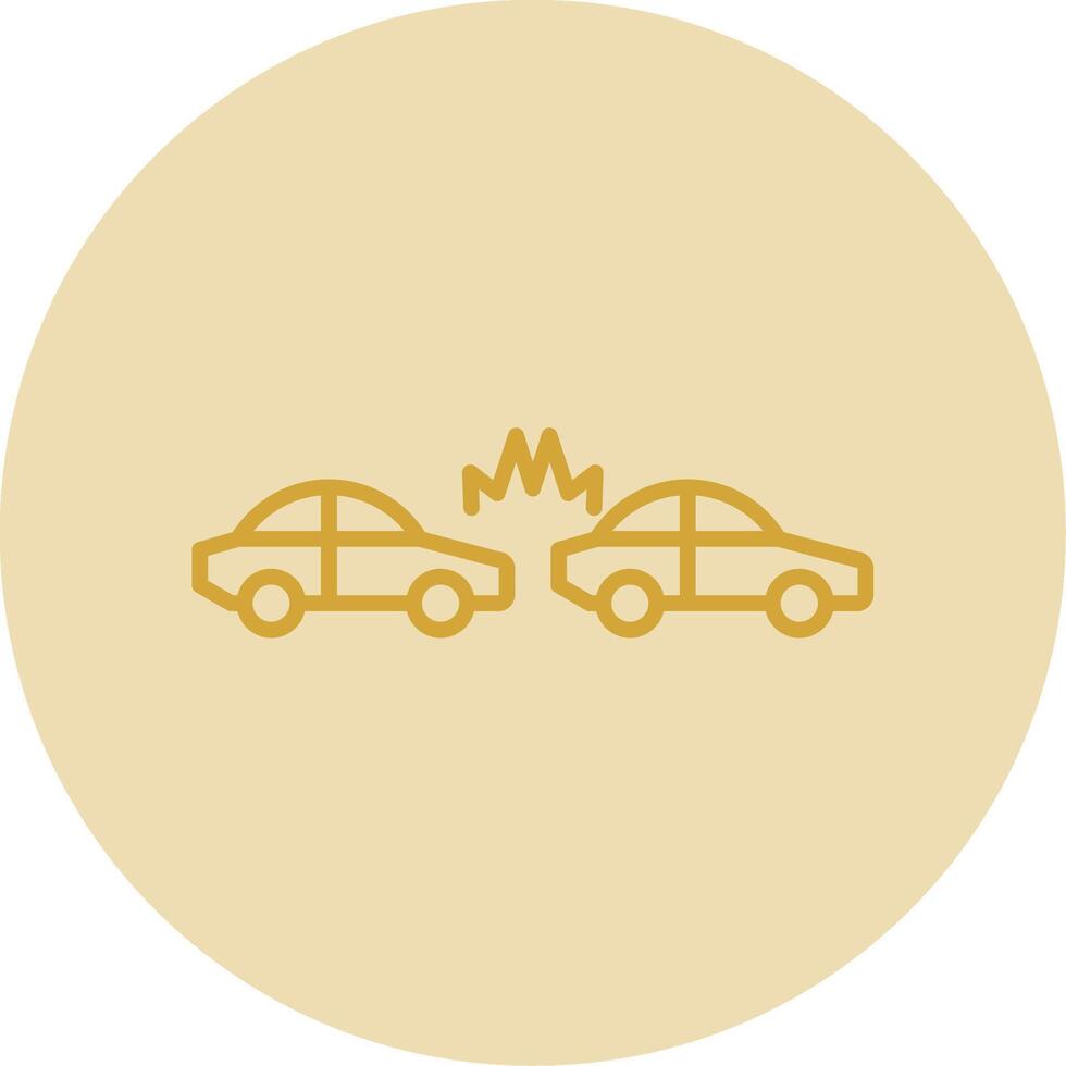 coche choque línea amarillo circulo icono vector