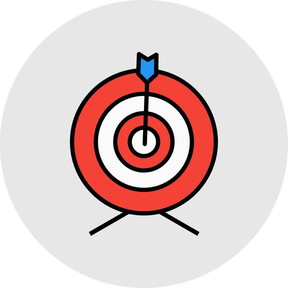 Target Line Filled Light Icon vector