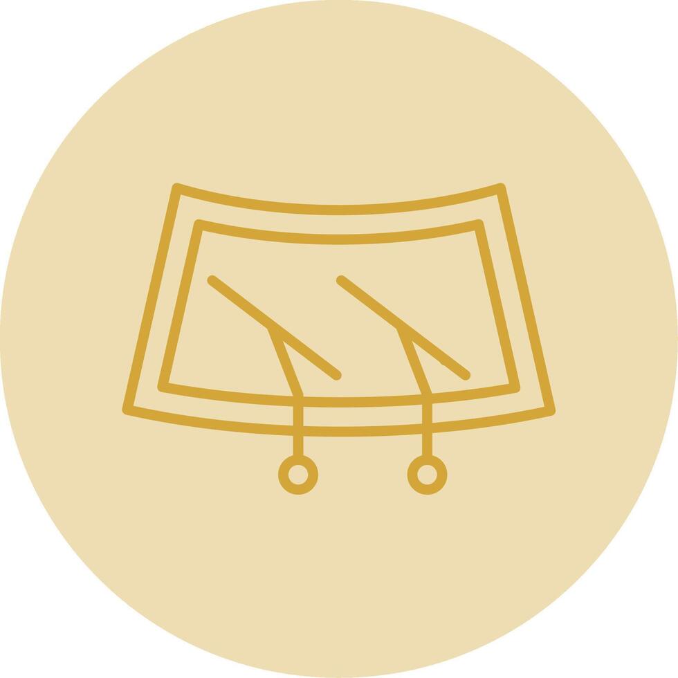 Windscreen Line Yellow Circle Icon vector