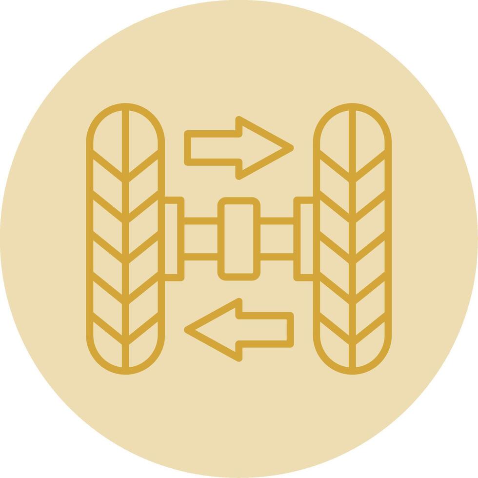 Wheel Alignment Line Yellow Circle Icon vector