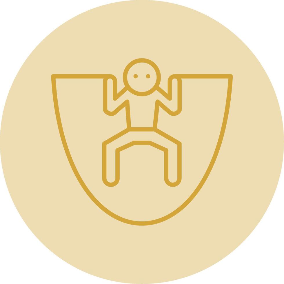 Skipping Line Yellow Circle Icon vector