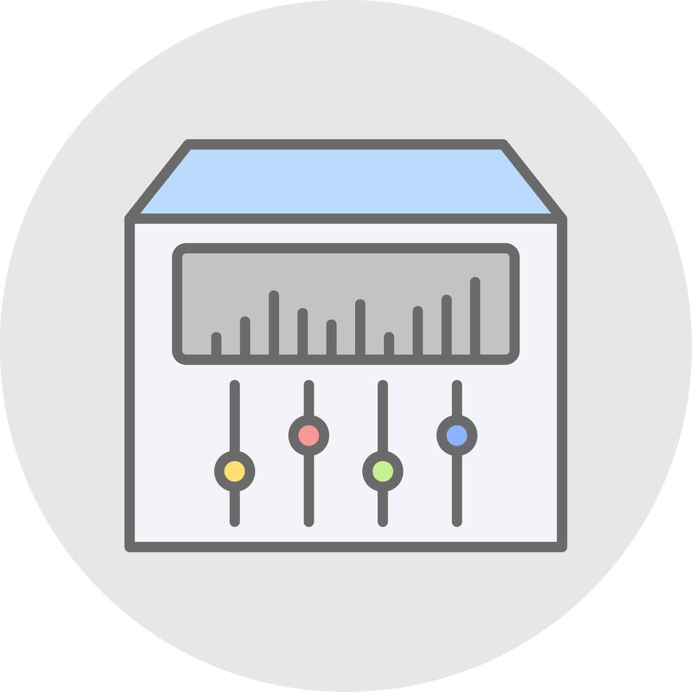 Sound Mixer Line Filled Light Icon vector