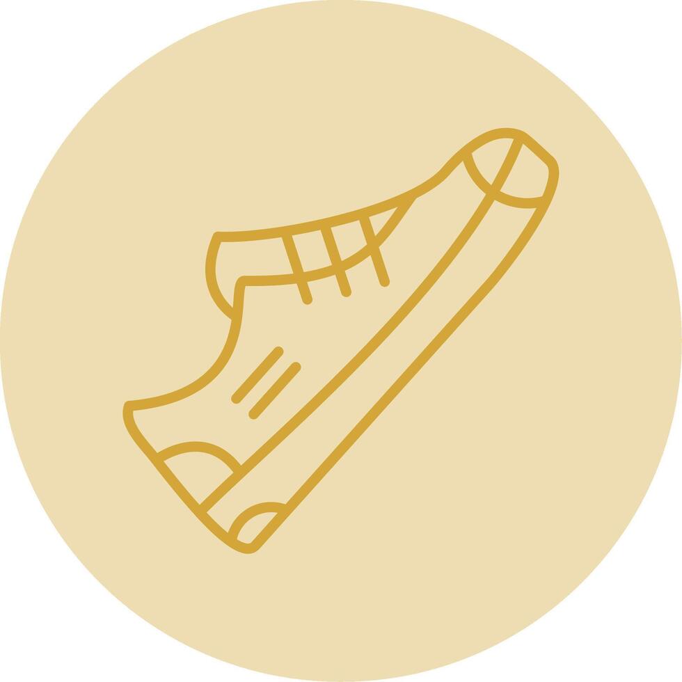 Shoe Line Yellow Circle Icon vector