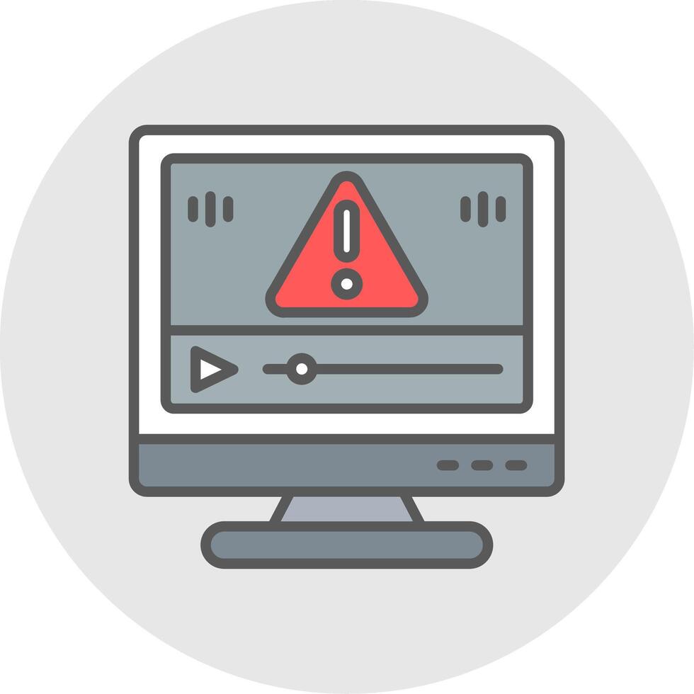 Error Line Filled Light Icon vector
