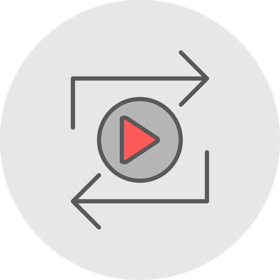 Replay Line Filled Light Icon vector